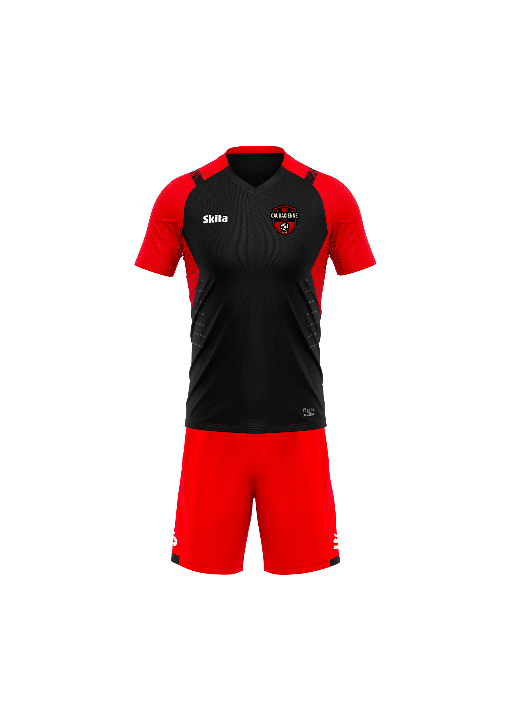 Maillot short ALBA noir/rouge (CAUDACIENNE FC)